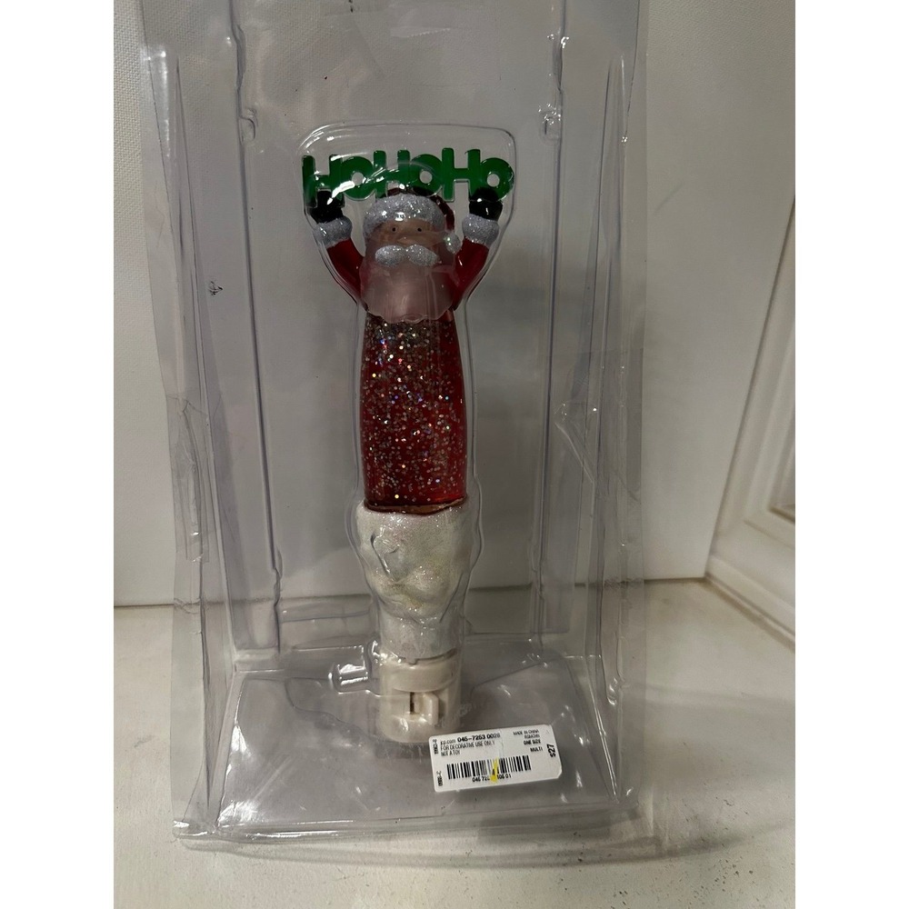 North Pole Trading Co. Santa Lava Ho Ho Ho Plugin Glitter Night Light Nightlight